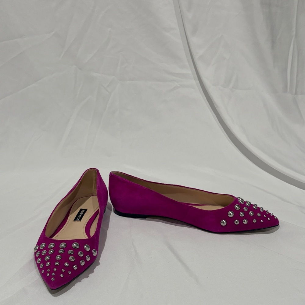 Nine West “Adalyn” Fuchsia Studded Flats - Picture 3 of 10